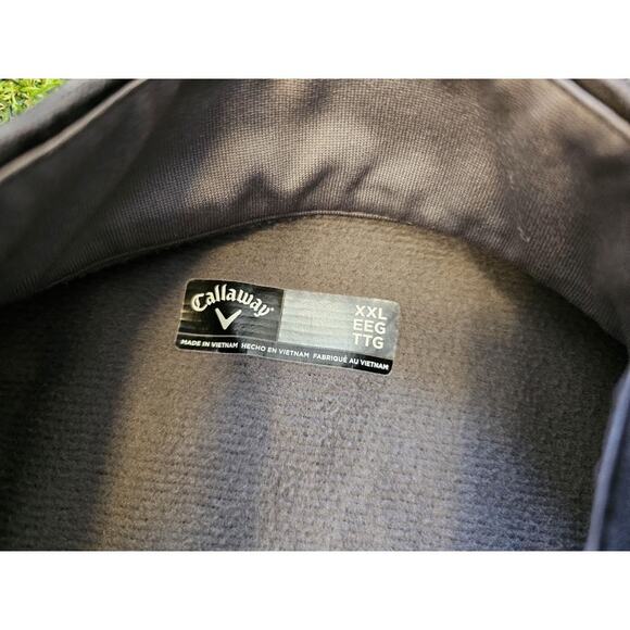 Callaway Golf Men's Size 2XL XXL Fleece 1/4 Snap Pullover Heathered Gray Black - Picture 3 of 6